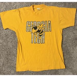 Retro Georgia Tech Yellow Jackets Shirt Yellow NCAA College Mascot Graphic
